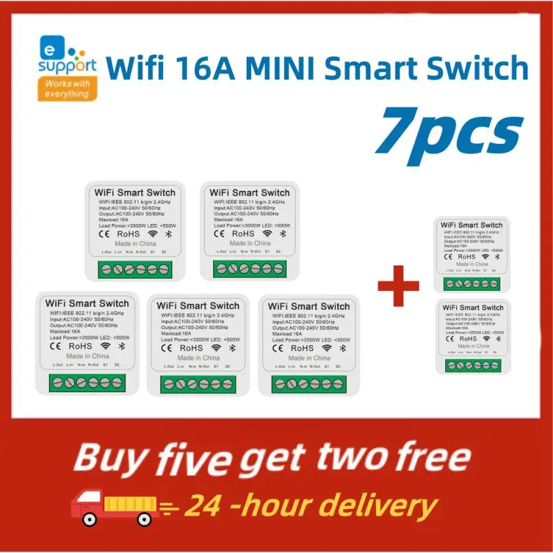 

Wifi 16A MINI Smart Switch Supporte 2-way Control Timer Wireless Switch Mart Home Automation Compatible With Alexa Home