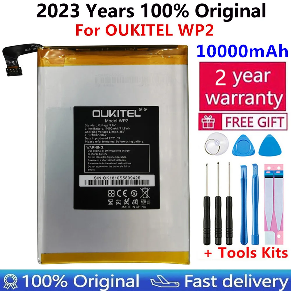 

100% original battery for OUKITEL WP2 battery 10000mAh Bateria Batteries+Tools