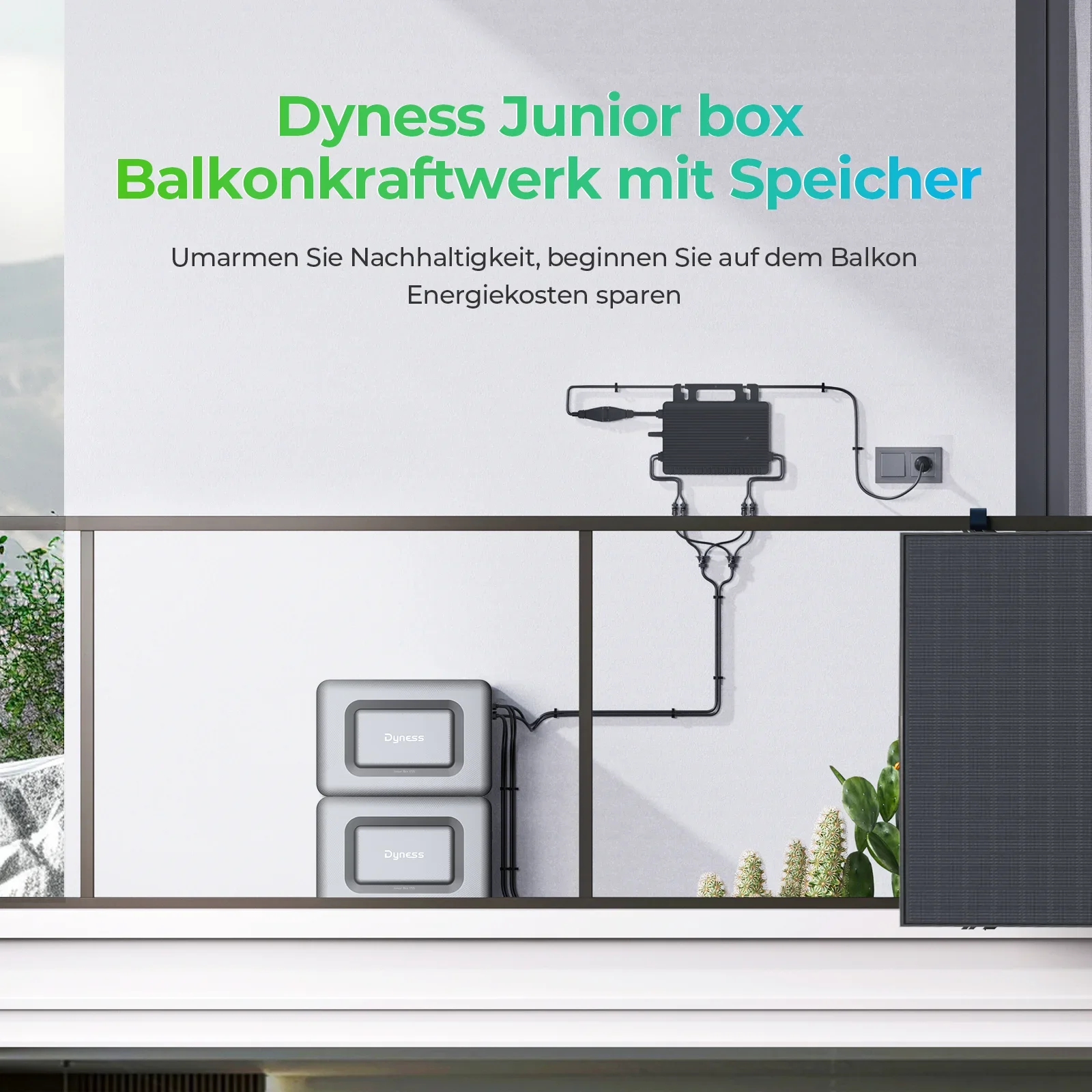 Фото Dyness Plug and Play 800 Вт Балконная солнечная система 1,6 кВтч Штабелируемая система хранения батарей на балконе с №5