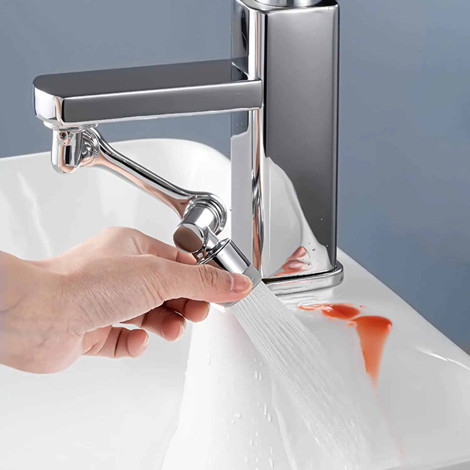 

Universal 1080 Rotation Mechanical Arm Bubbler Extended Faucet Splash Proof Washing Artifact Washbasin Kitchen Tap Nozzle Tool