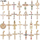 Кроссовки с подвесками из фианита разных стилей, медные и золотые Религиозные Подвески сделай сам для ожерелья, аксессуары для изготовления ювелирных изделий