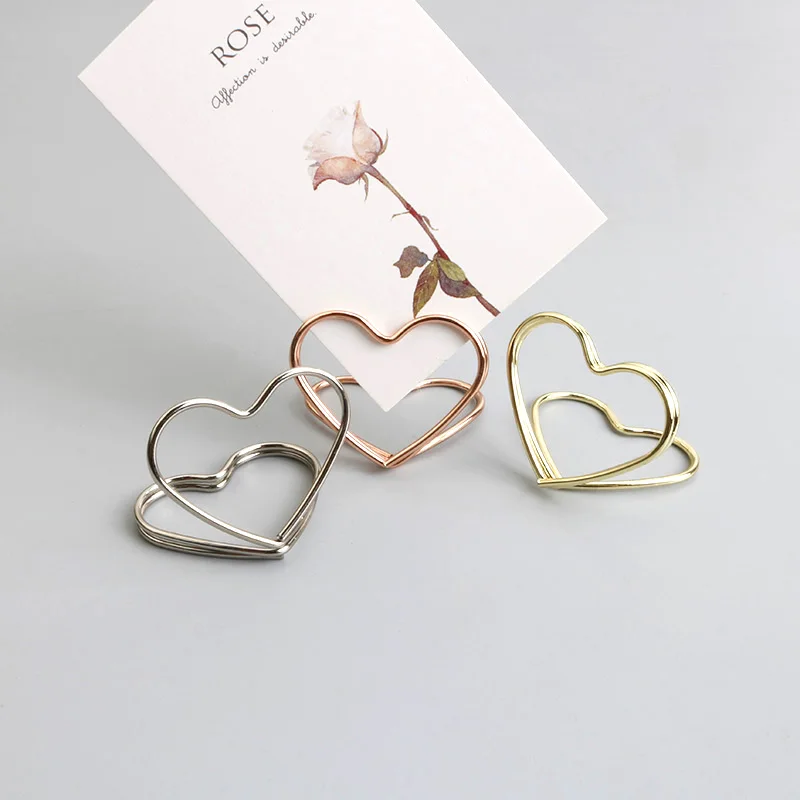 

Note Clip Heart Metal Message Clip Card Clip Business Card Holder Photocard Holder Display Stand Photo Holder Office Accessories