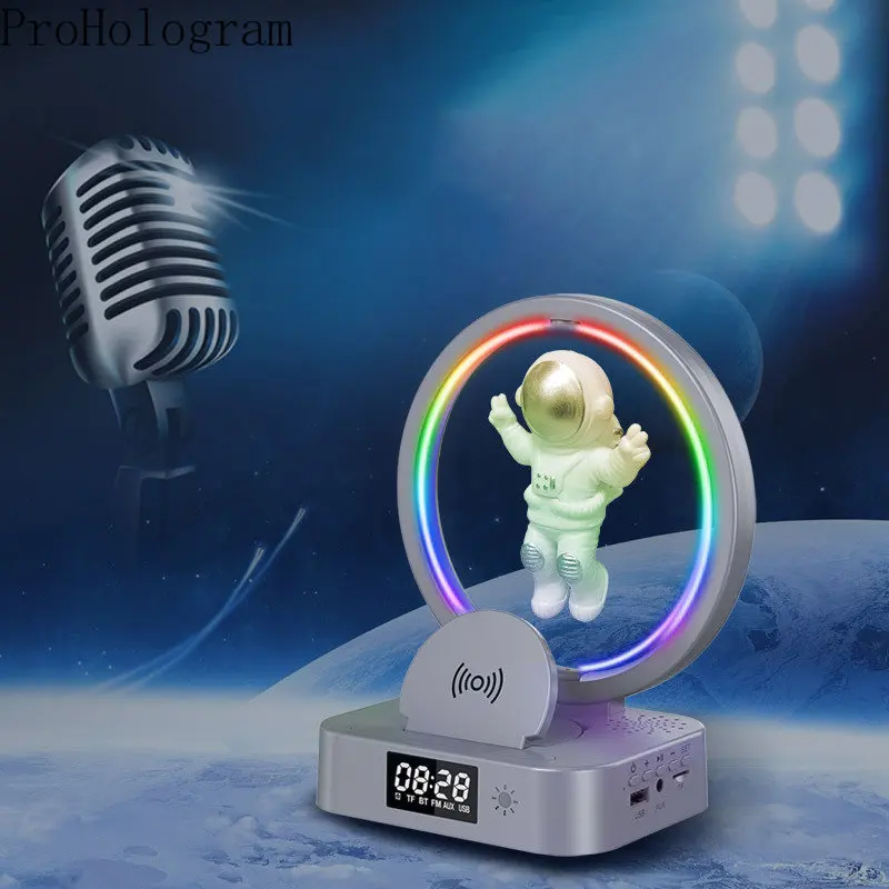 

Creative Floating Night Light Astronaut Magnetic Levitation Lamp Bluetooth Speaker Wireless Charge Radio Outdoor Home Decoration