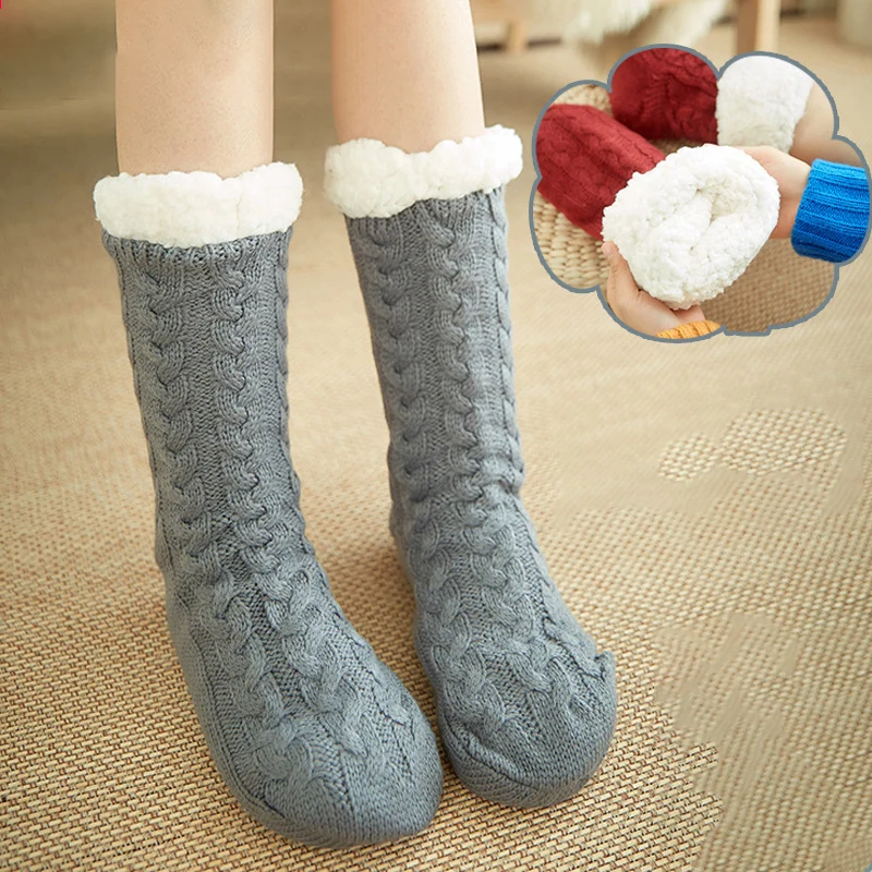 

New Women Socks Winter Warm Thicken Soft Sleep Socks Room Floor Indoor Fleece Thermal Sweets Chenille Carpet Wolen Slipper Socks
