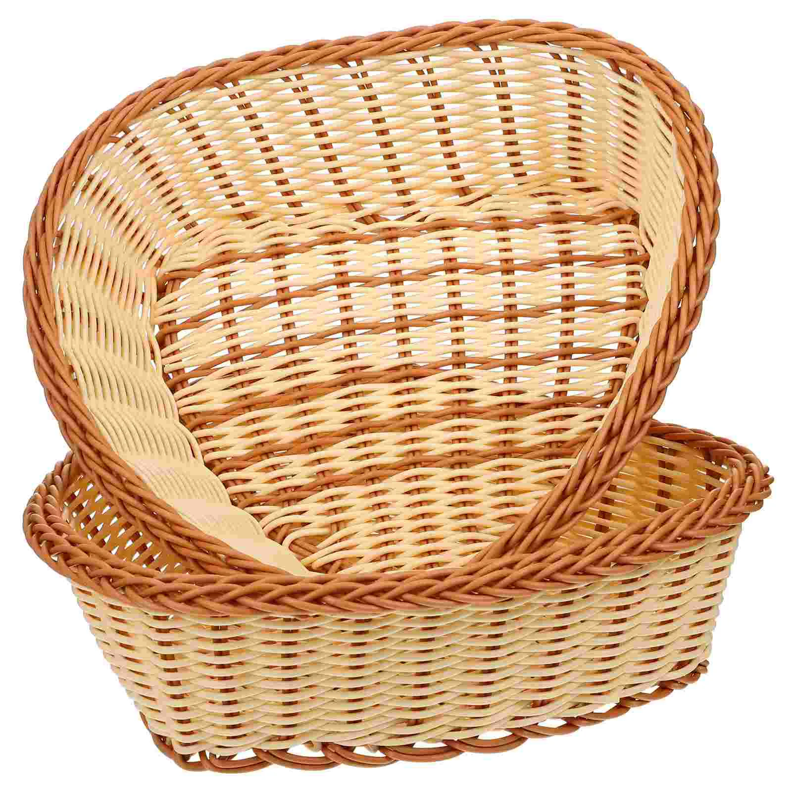 

Basket Baskets Storage Woven Fruit Breadwicker Tray Rattan Heart Serving Forpaper Toilet Bowl Breakfast Organizing Shelf