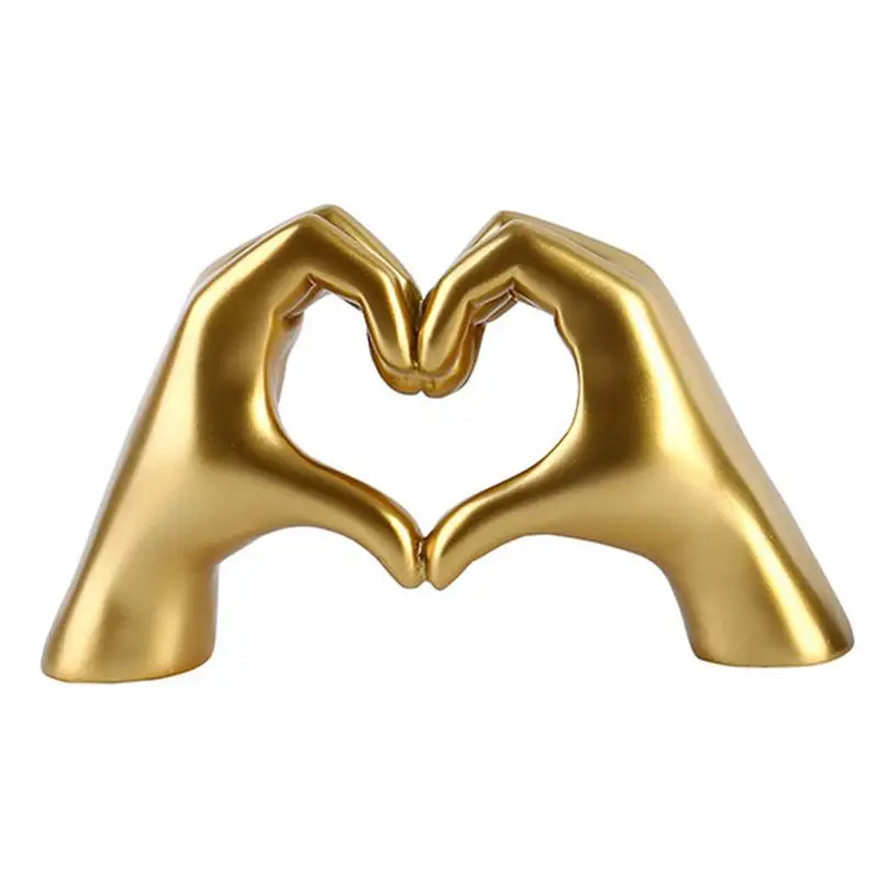 

Hand Love Statue Desktop Ornaments Stylish Nordic Style Resin Hand Love Statue Figurines Wedding Home Living Room Desktop