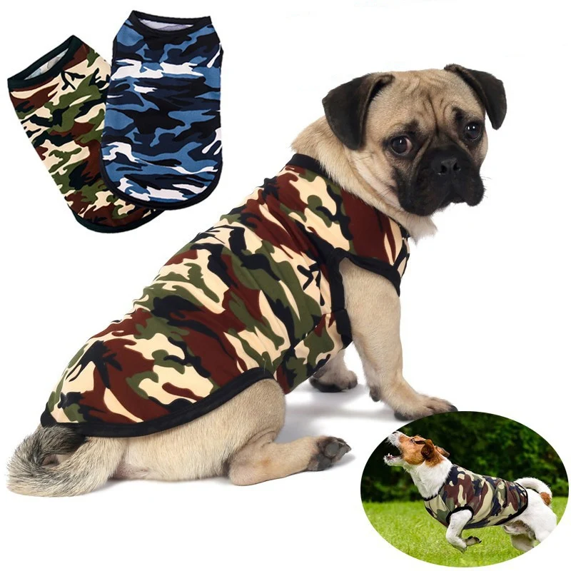 

XS-2XL Dog Clothes Camouflage Vest For Small Dogs Pet Puppy T Shirt Comfortable Pet Clothes Pet Supplies Spring Summer