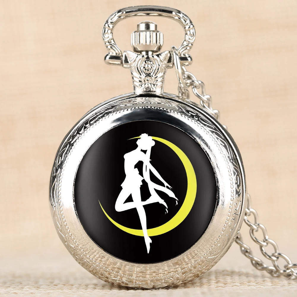 

Элегантные модные женские кварцевые часы в стиле аниме с подвеской, карманные часы, Женская цепочка среднего размера, шикарные часы для дев...