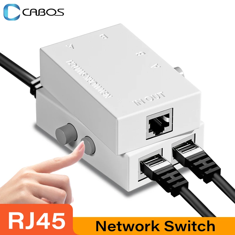 

Network Switcher Switch Ethernet RJ45 Bidirectional Port Switch Adapter Cable Splitter Hub for Laptop Computer Network Sharer