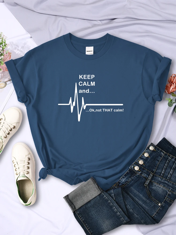 

Футболка женская с надписью «Keep Calm And Ok», винтажная одежда в стиле хип-хоп, креативные повседневные топы с круглым вырезом и коротким рукавом