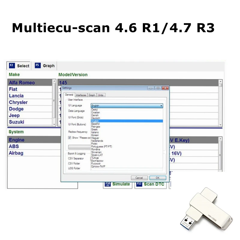 

2022 Hot Sell Multi ecu scan For Fiat Can Work With ELM327 Mult//iEcu///Scan V4.6 V4.7 Registered Unlimited Auto Repair Software
