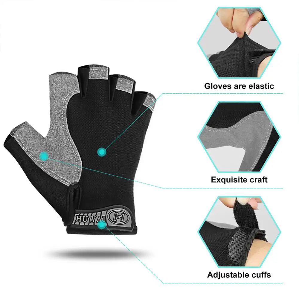 

Breathable Fitness Gloves Silicone Palm Hollow Back Gym Gloves Weightlifting Workout Dumbbell Sports Gloves Bike Accessories