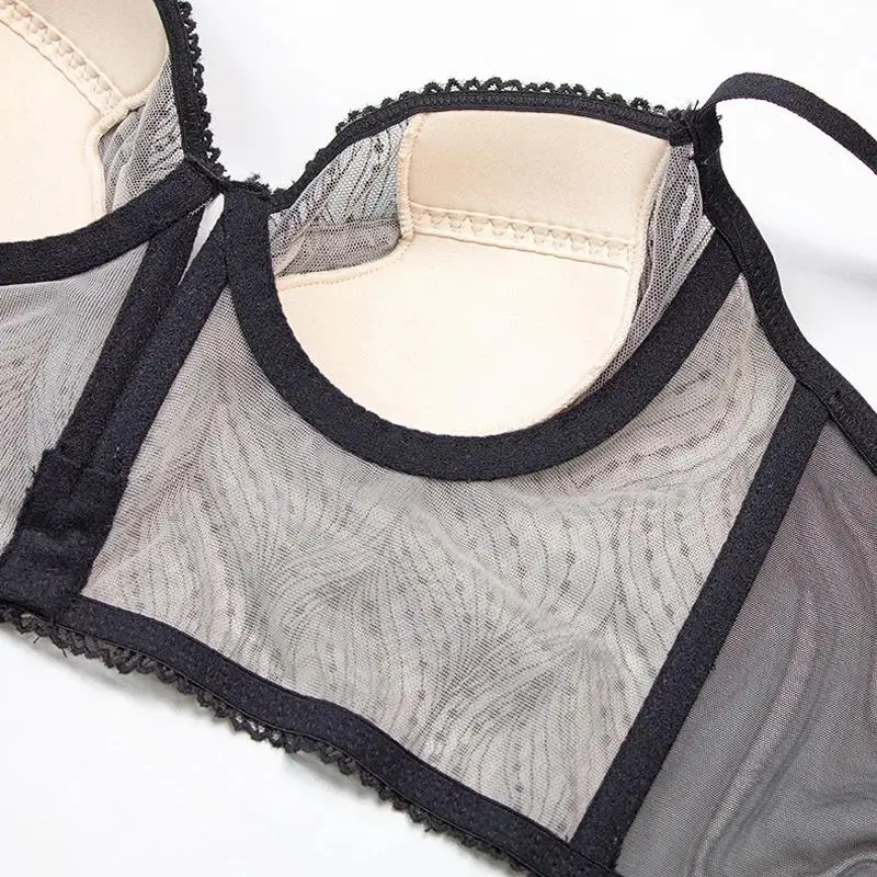 Белое нижнее белье сексуальные кружевные с вышивкой и глубоким V-образным