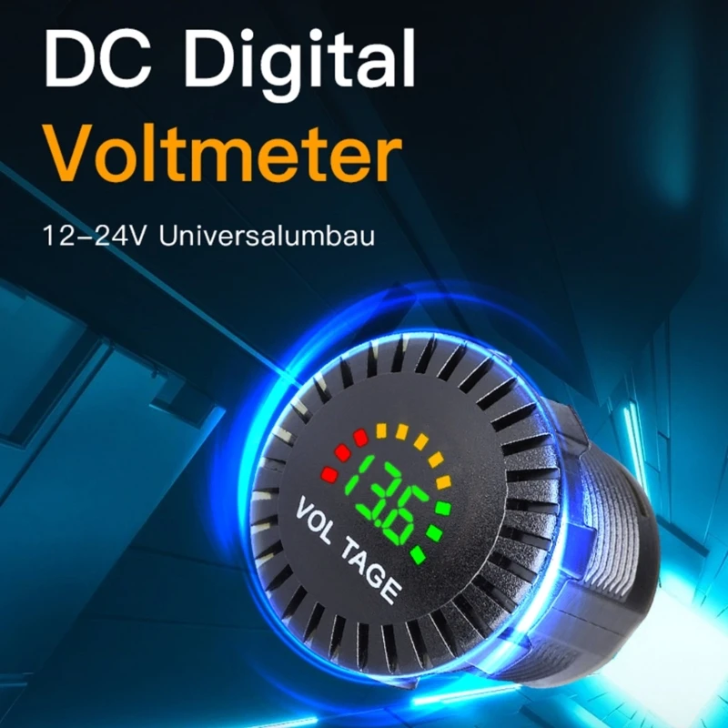 

Измеритель напряжения постоянного тока 12-24 В, 8-30 В, тестер напряжения, светодиодный вольтметр с цифровым дисплеем, Прямая