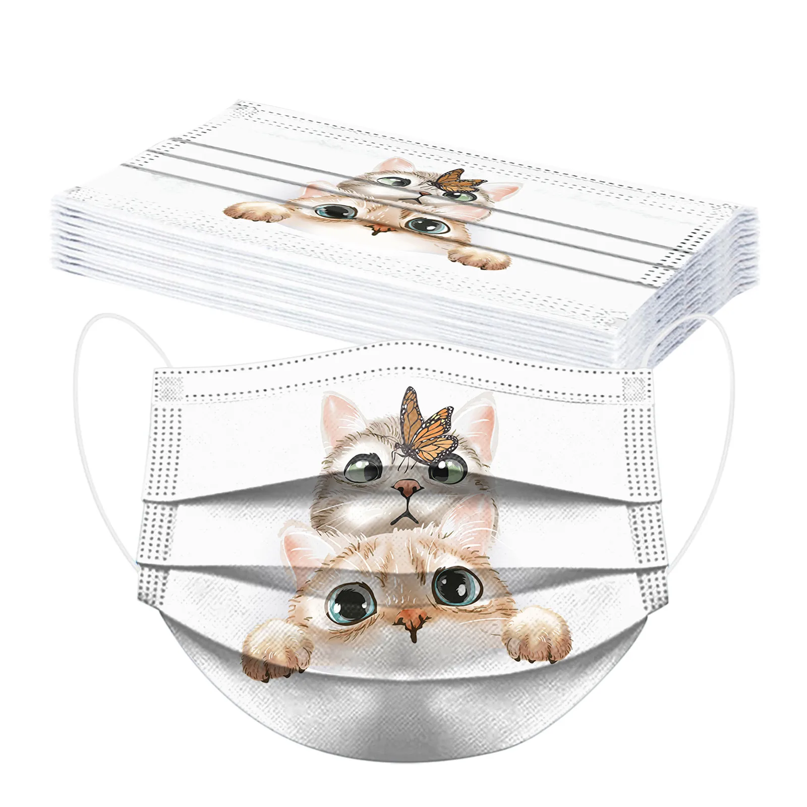 10PC masque enfant Kids Children's Animal Disposable Face маска 3Ply Ear Loop mascarilla Monder Scarf Halloween Cosplay MasK - купить