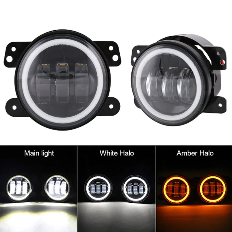

1/2pcs Angel Eye Fog Lights Daytime Running Lights Turn signal For Ford Focus 2 Renault Duster Logan Mitsubishi Lancer X Outland