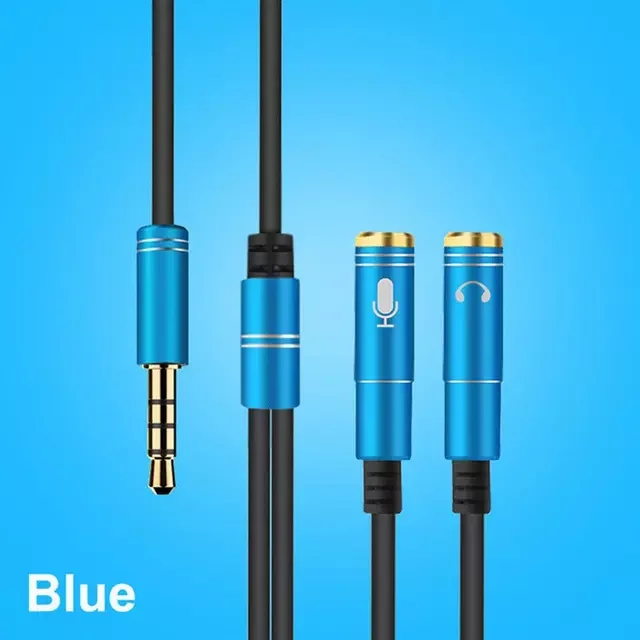 

in 1 3.5mm Stereo Audio Headphone Jack Male to Female Headset Earphone Mic Y Splitter Cable Adapter Connector for Mobile Phone