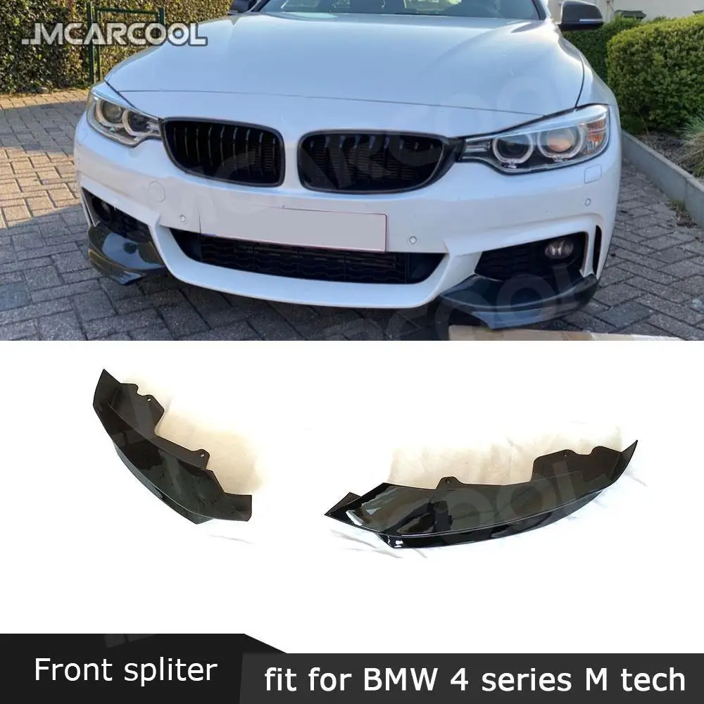 

ABS глянцевый черный Передний бампер разветвители каналки для BMW 4 серии F32 F36 M sport 2014 UP Carbon Look 2 шт.