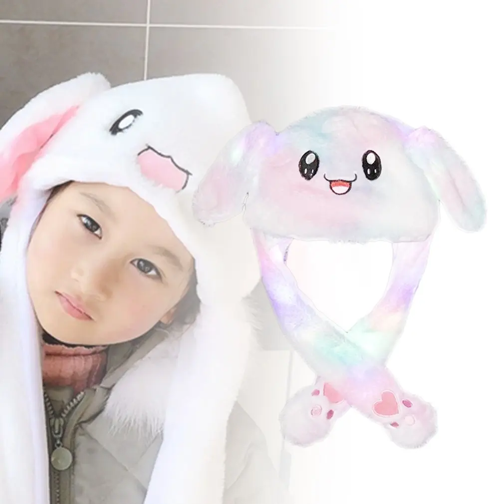 

Animal Cartoon Stitch Girls Unicorn Hat Winter Women Hats Plush Moving Rabbit Ears Hat Children's Cap Funny Gift For Baby