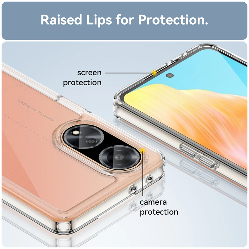 For OPPO A98 5G Case Cover OPPO A98 Capas New Shockproof Phone Bumper Clear Transparent Multicolor For Fundas OPPO A98 5G Cover