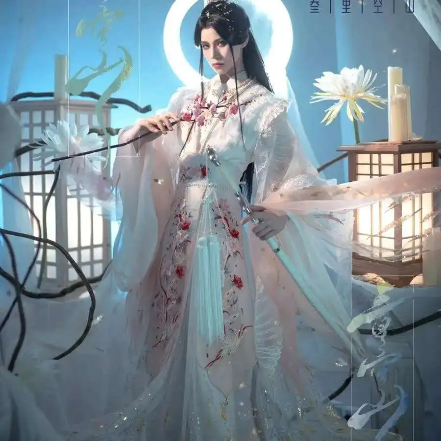 Фото Китайский сериал Heaven Official's Blessing 2HA Xie Lian Chuwanning Косплей Костюм Xie Lian Cos Платье Белый Hanfu Полный комплект №3