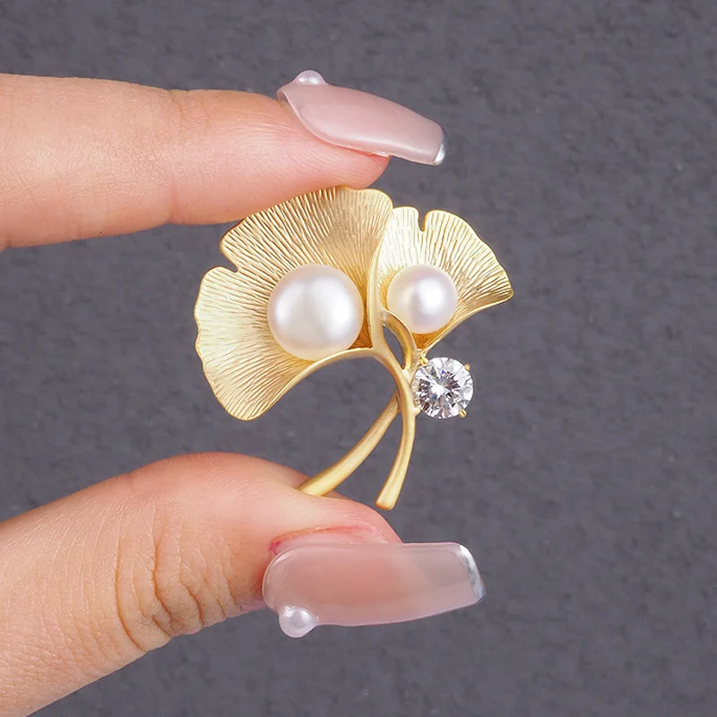 Брошь RINHOO FRIENDSHIP в виде листьев гинкго