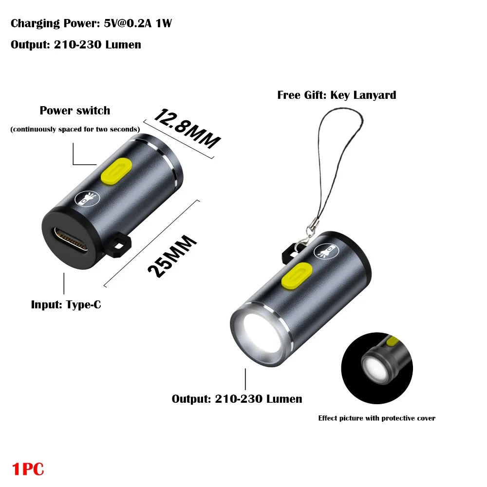

Портативный фонарик A1F34 210-230 люмен USB C