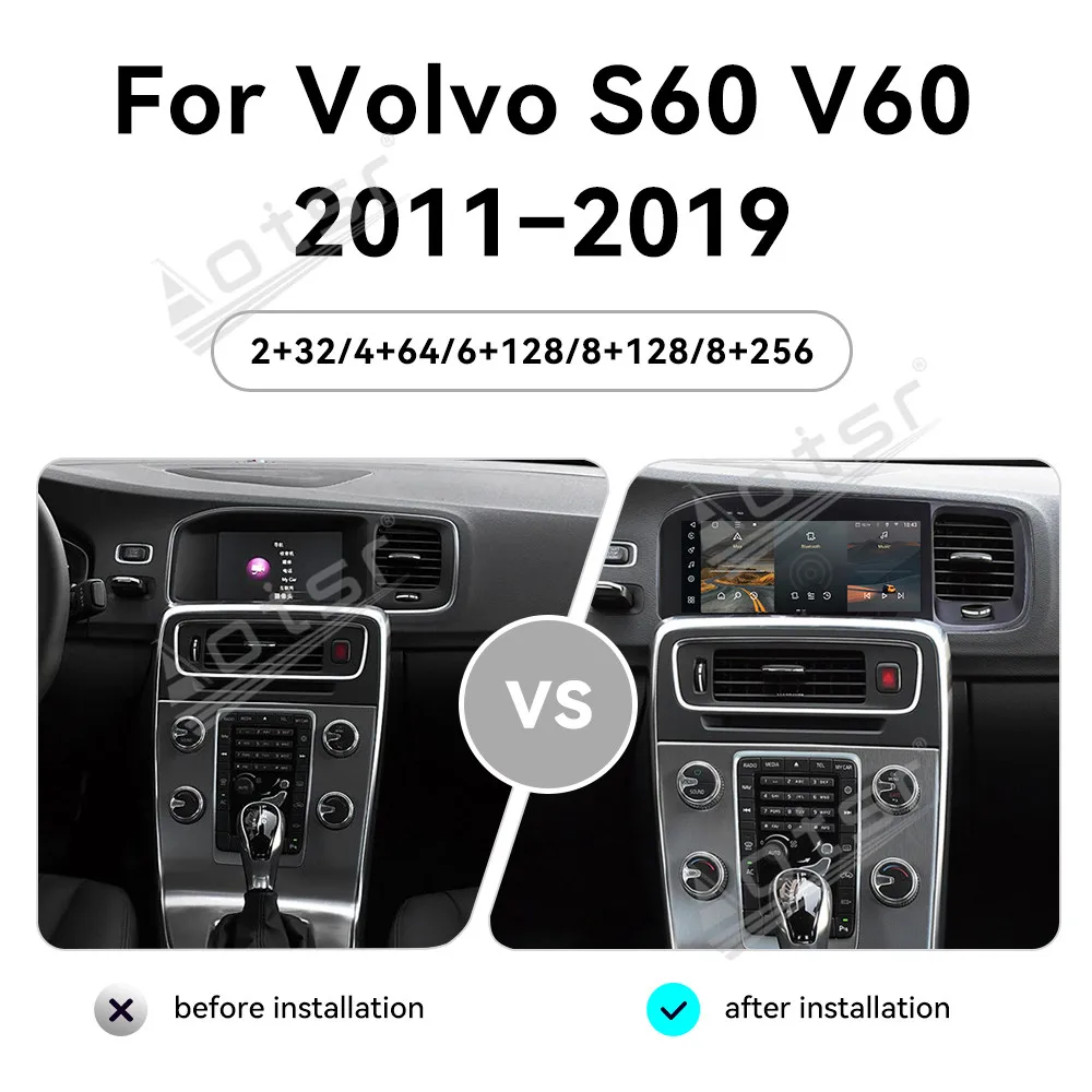 Фото 8,8 ''Android 13 для Volvo S60 V60 2011-2019 оригинальный автомобильный сенсорный экран навигации Carplay автомобильный радиоприемник DSP BT мультимедийный плеер №1