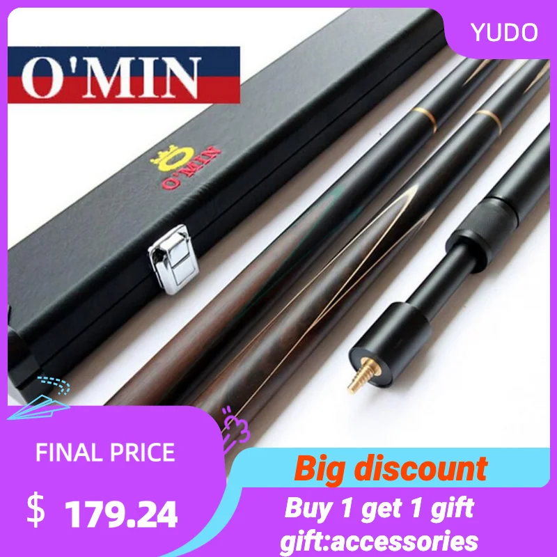 

O'min 3/4 Snooker Cue Stick 9.8mm Tips Victory Model 3 4 Snooker Cues Case Set Handmade Professional Billiard Kit Stick China