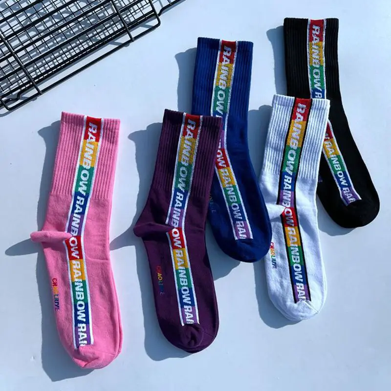 

Женские носки в стиле Харадзюку, модные милые хлопковые утепленные носки с надписью, в стиле хип-хоп, высокого качества, Осень-зима