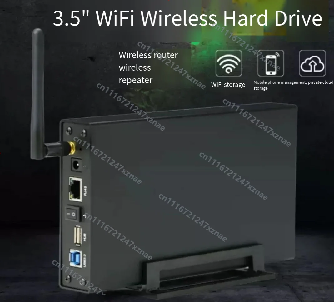 Фото Медиа-сервер BS-U35WF All-in-One с беспроводным подключением, корпусом для HDD 3,5 дюйма, Wi-Fi 6 (300 Мбит/с), USB 3.0, RJ45, NAS, домашнее облачное хранилище, файловый сервер №1