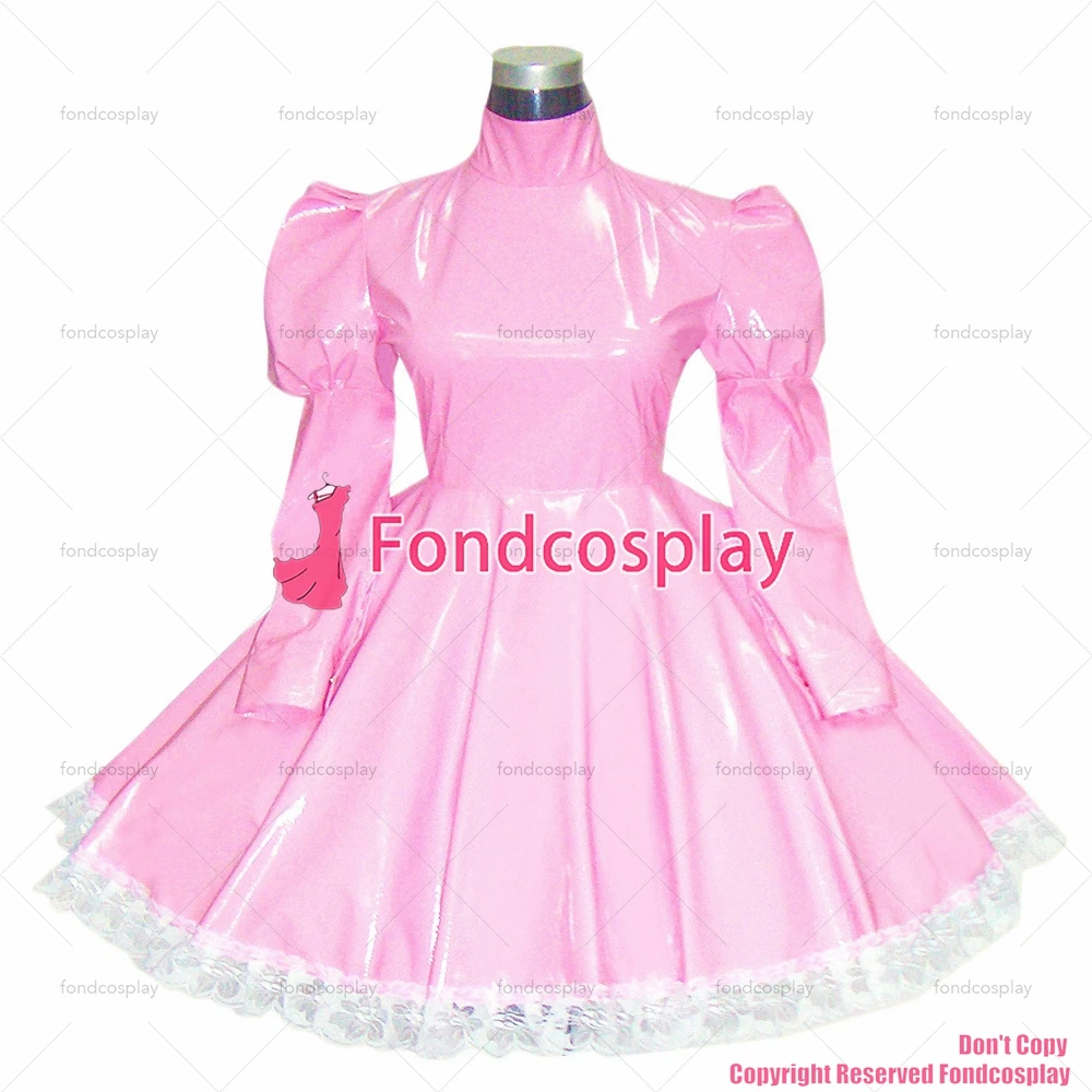 

tailor-made sexy adult dressing cross maid sissy short lolita gothic punk pink thin pvc dress costume cosplay tv/cd[g270]