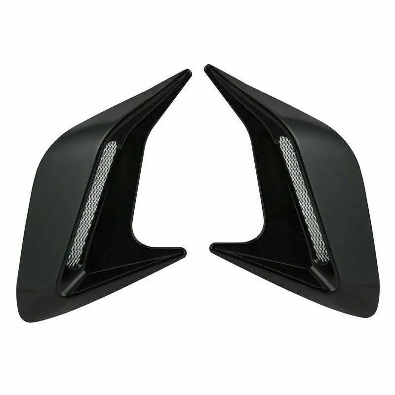

2PCS Car Hood Side Fender Decorative Air Vent Flow Intake Mesh Grille Stickers Cover Black Exterior Door Panels & Frames