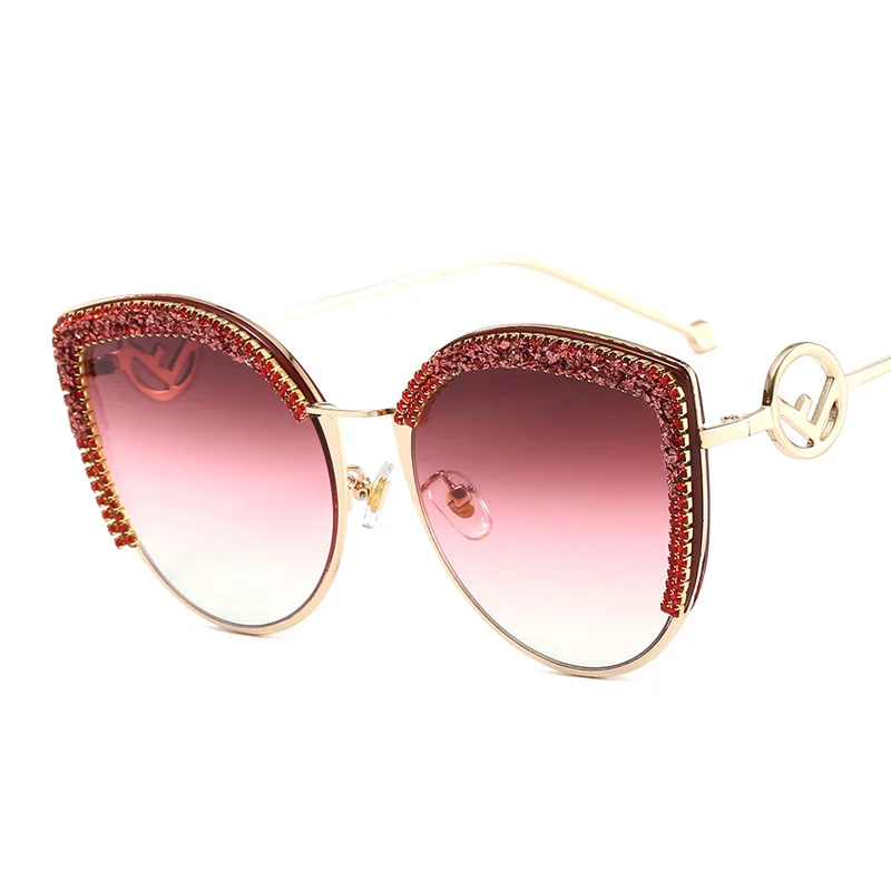 

DIY Diamond Cat Eye Sunglasses Women's Shiny Gravel Sunglasses Handmade Diamond Trendy Glasses