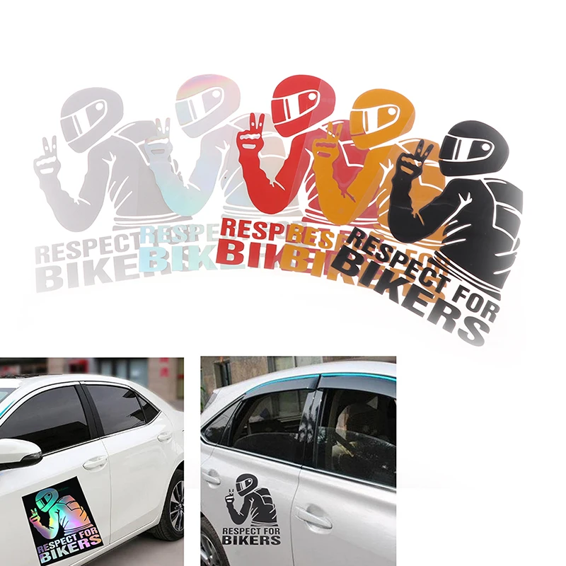 

Автомобильная Виниловая наклейка с уважением за велосипедистов, забавная мотоциклетная Водонепроницаемая Светоотражающая наклейка для кузова, автомобиля, окна, автомобиля, двери