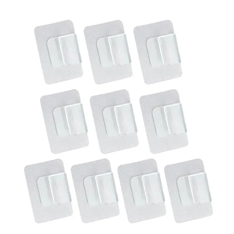 

10 Pieces Self Adhesive Hooks Transparent Adhesive Utility Hook To Clamp Kick Mats Protector Transparent Clamp-Style Sticky Door