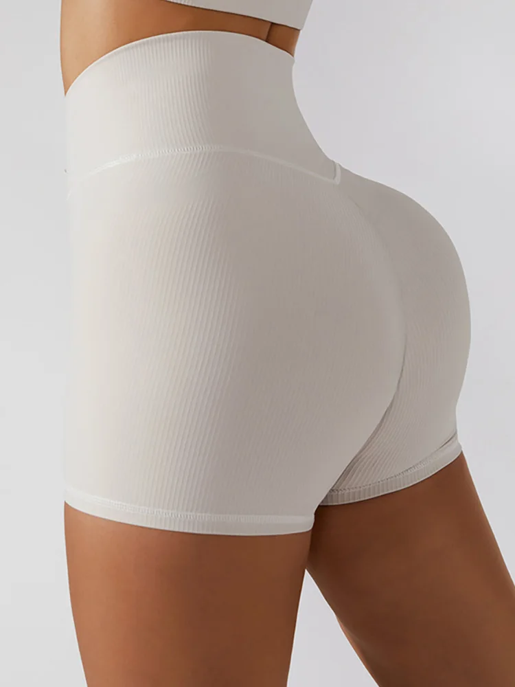

ASHEYWR High Waist Shorts Women Knit Quick Dry Push Up Fitness Short Pants Skinny High Elastic Breathable Shorts Workout Female