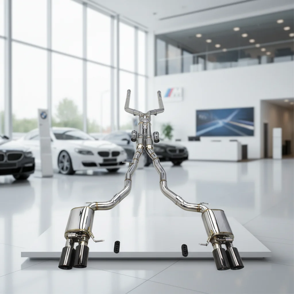 Фото Кастомная выхлопная система Catback для BMW 650/650i F06 F12 F13 4.0T 2011-2017, из нержавеющей стали, с глушителем и клапаном, спортивная выхлопная система. №1