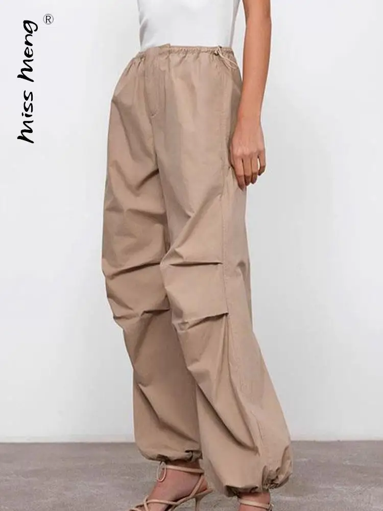 

Брюки-карго женские с широкими штанинами, повседневные мешковатые спортивные штаны с заниженной талией, модные Джоггеры в стиле хиппи, одно...