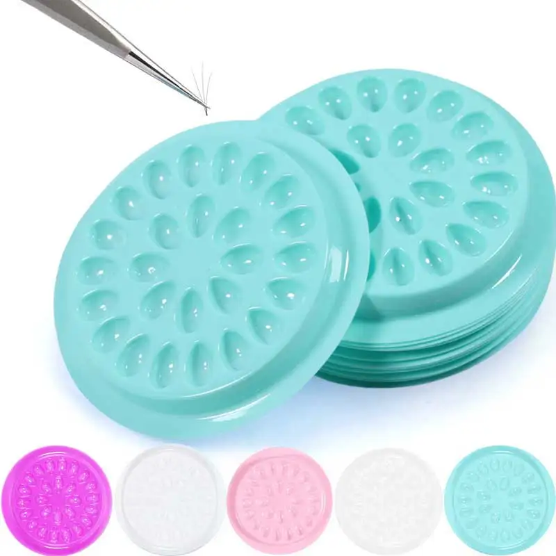 

Wholesale Glue Gasket Eyelash glue holder Adhesive Pallet Eyelash Extension glue pads stand on eyelash plastic makeup tools