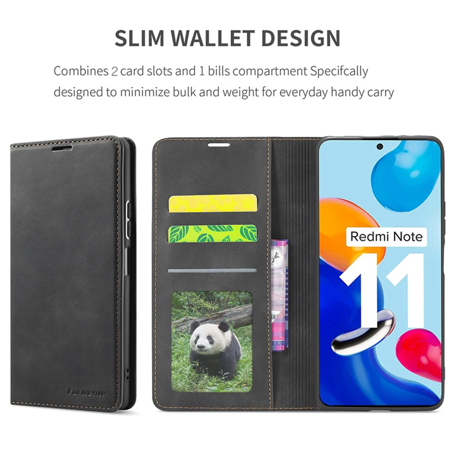 Wallet Flip Leather Case For Xiaomi Redmi 12C 10A 10C 9A 9C 9T Note 11 Pro 11S 10 Pro 9 Pro 8T 7 Poco C55 X5 Pro X4 GT 11T 12T