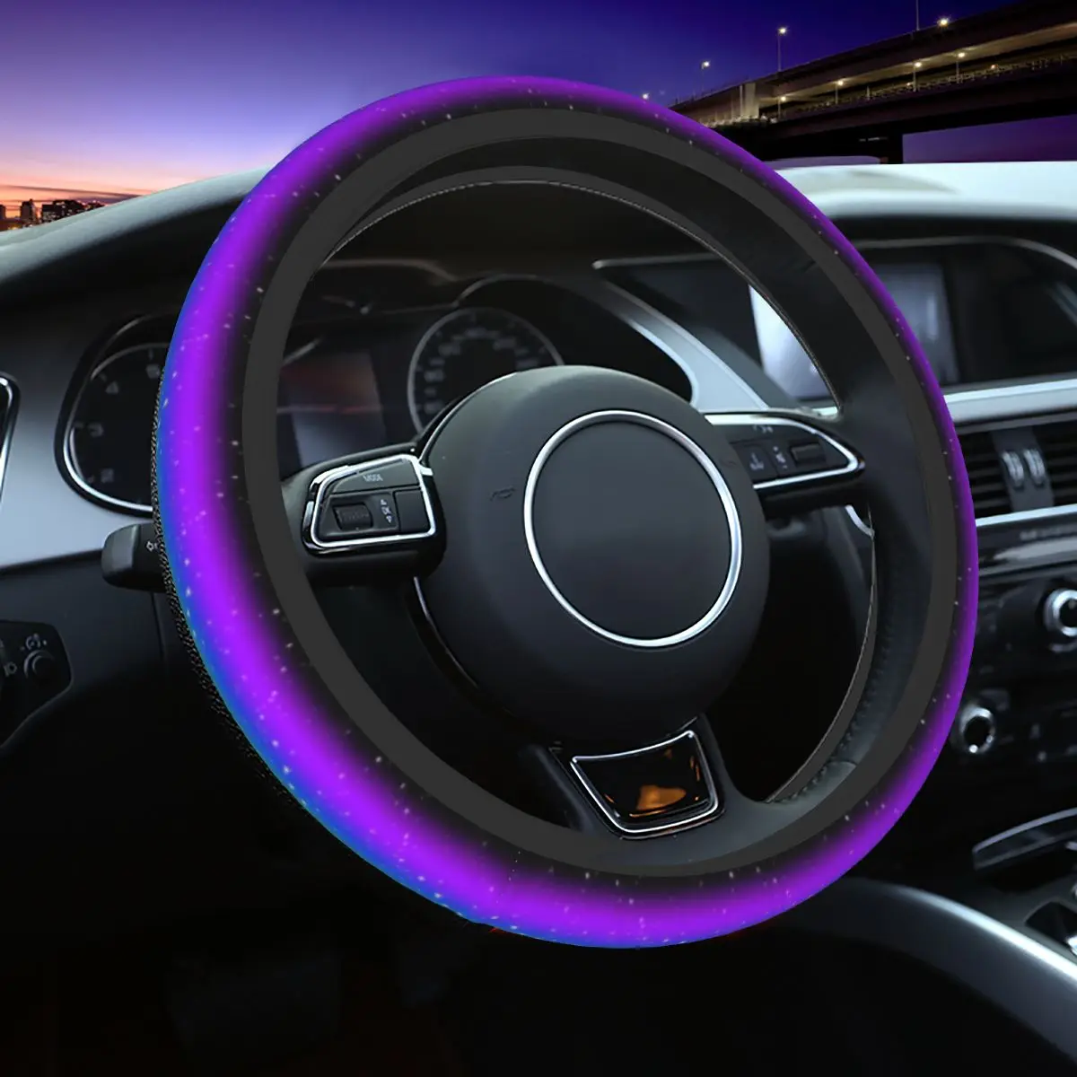 

Rainbow Sparkle Car Steering Wheel Cover Anti-slip Steering Wheel Protective Cover Suitable Car-styling Interior Accessories