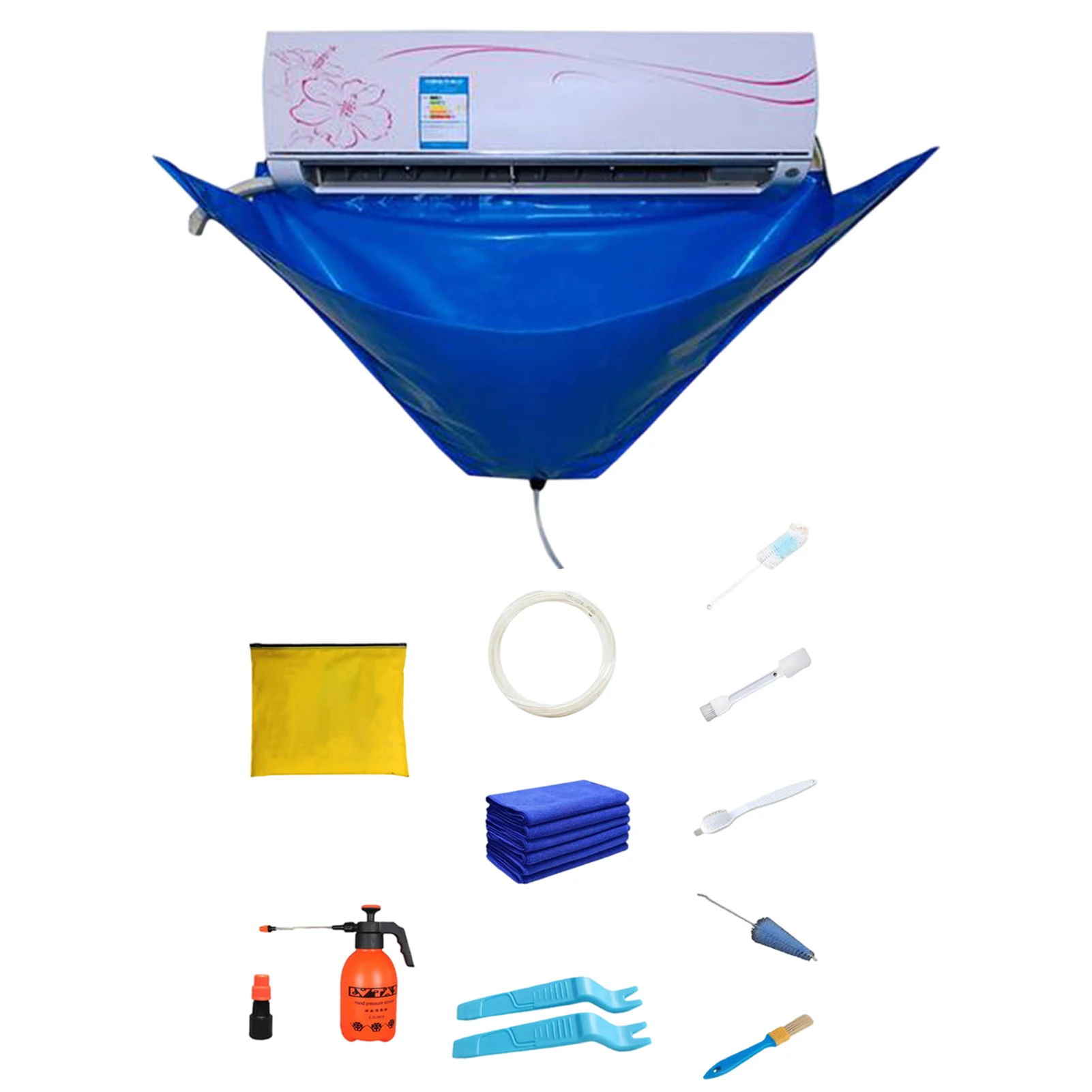 

Air Conditioner Cover Cleaning KitWaterproof Cover Bag With Drain Outlet Oxford Fabric Dust Washing Clean Protector Cleaning