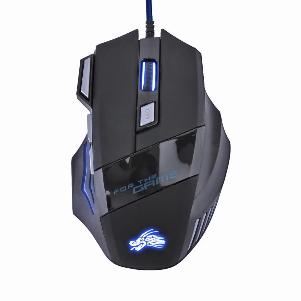 

5500DPI 7-color LED Optical USB Wired Computer Gaming Mouse 7 Buttons Gamer Computer Mice 7 buttons Black works on most surfaces