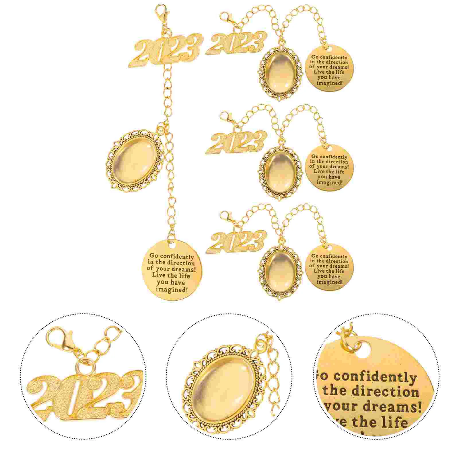 

4pcs DIY Photo Charms DIY Photo Pendants Graduation Hat DIY Hanging Decors