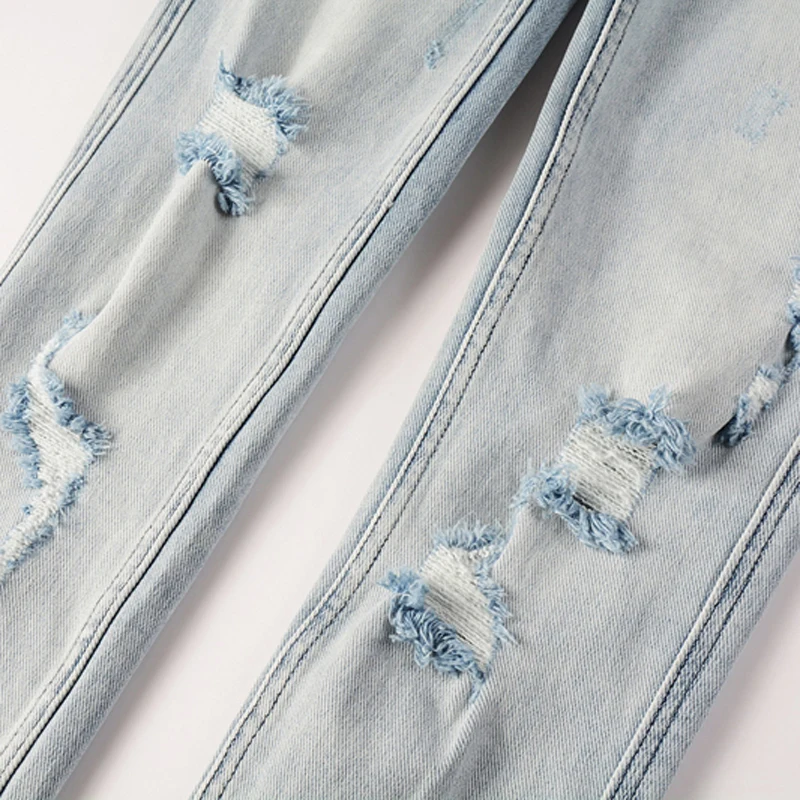 Джинсы рваные для мужчин и женщин зауженные