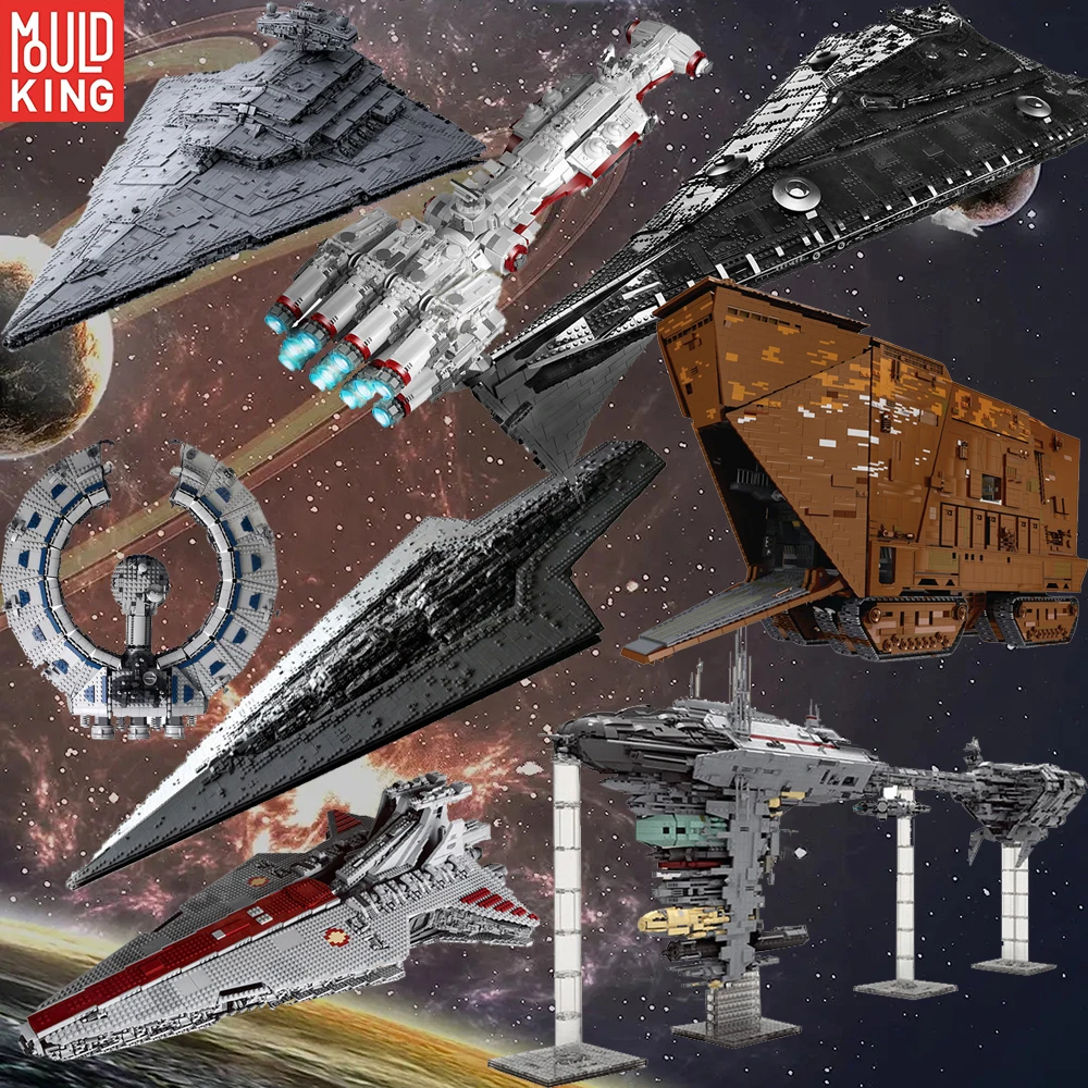 

MOULD KING 21004 21009 Star Toys The Eclipse-Class Dreadnought Cavegod UCS Sandcrawler Warship Building Blocks Birthday Gifts