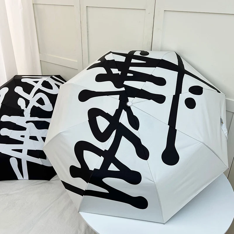 Брендовый Зонт с надписью ручной автоматический зонт от солнца и дождя