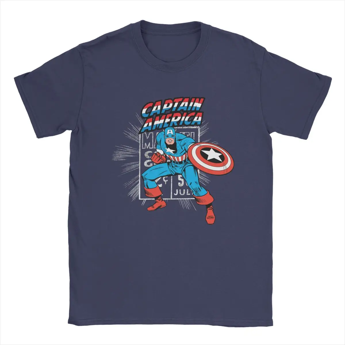 

Disney Marvel Captain America Superheros Men's T Shirt Cotton Tops Unique Short Sleeve Round Neck Tees Gift Idea T-Shirts