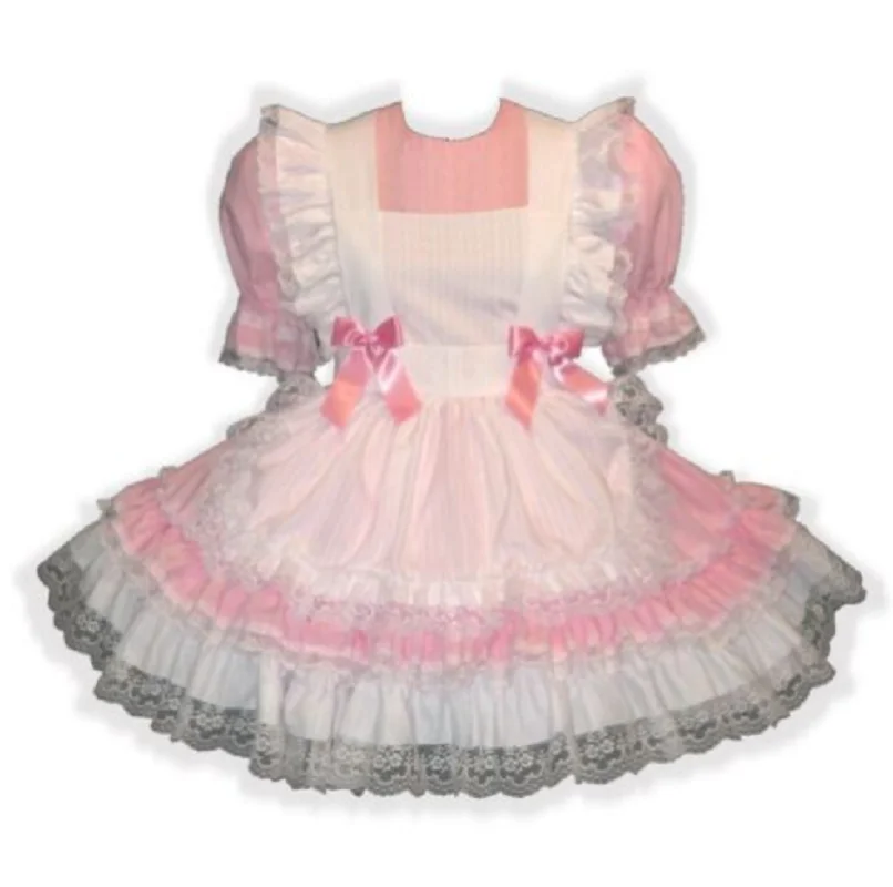 New Hot Selling Custom Pink and White Adult Little Girl Sissy Dress Custom Dress